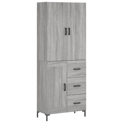 Highboard Grey Sonoma 69,5x34x180 cm Engineered Wood