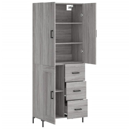 Highboard Grey Sonoma 69,5x34x180 cm Engineered Wood