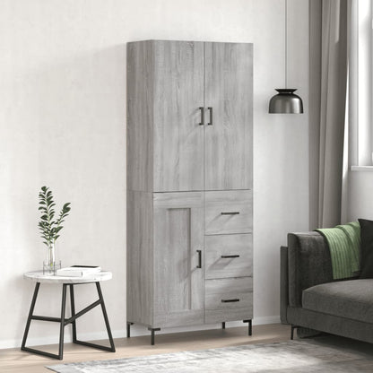 Highboard Grey Sonoma 69,5x34x180 cm Engineered Wood