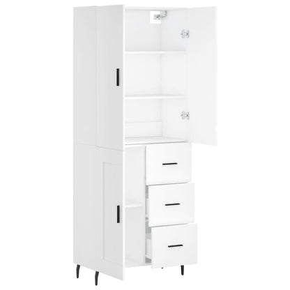 Highboard White 69,5x34x180 cm Engineered Wood