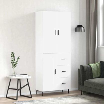 Highboard White 69,5x34x180 cm Engineered Wood