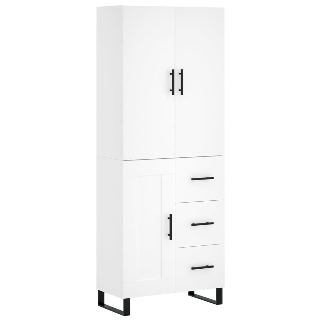 Highboard White 69.5x34x180 cm Engineered Wood