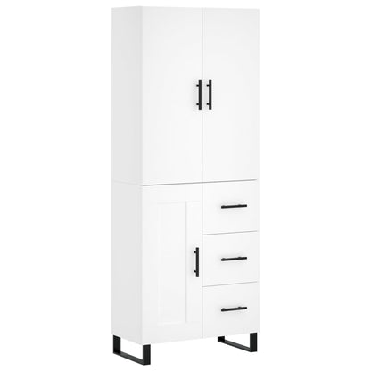 Highboard White 69.5x34x180 cm Engineered Wood