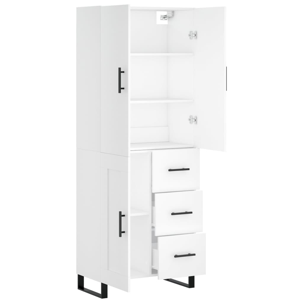 Highboard White 69.5x34x180 cm Engineered Wood