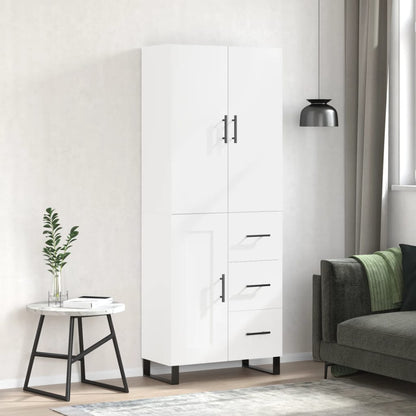 Highboard White 69,5x34x180 cm Engineered Wood