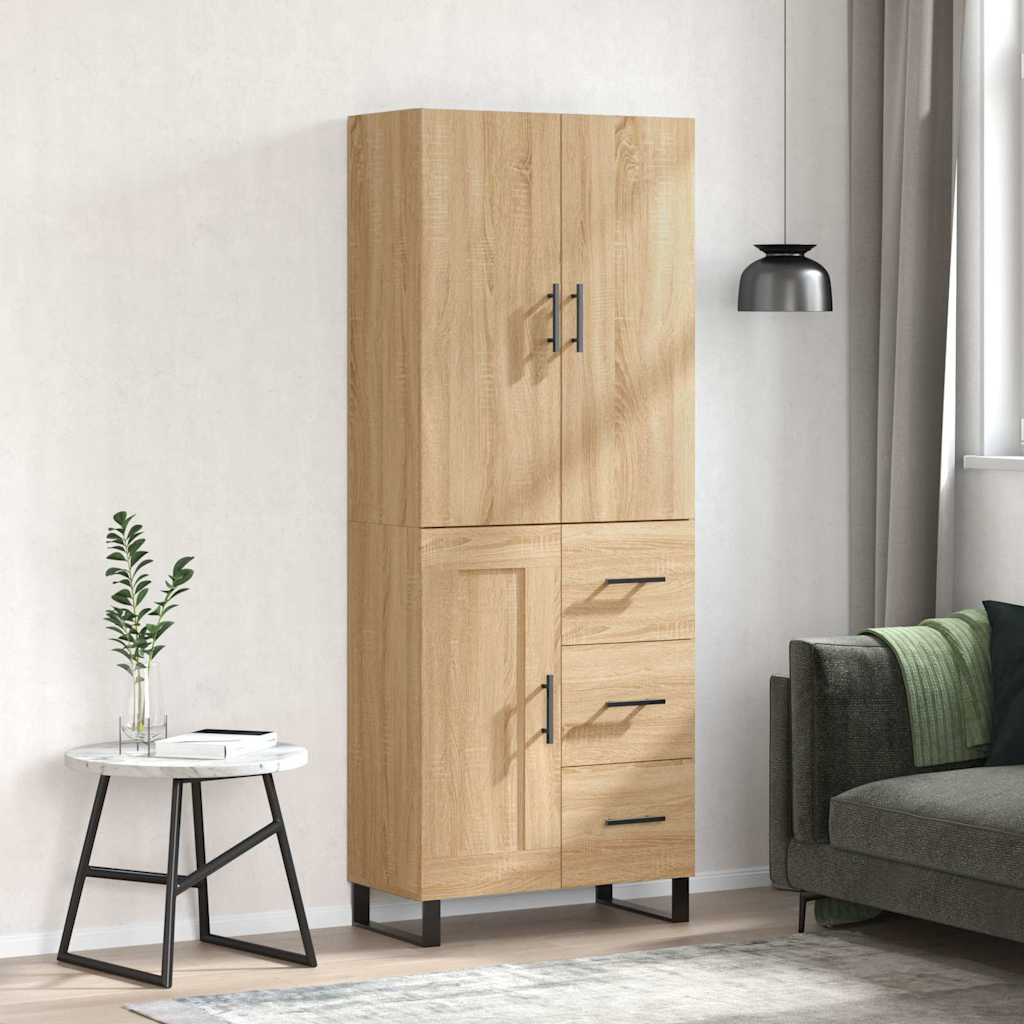 Highboard Sonoma Oak 69,5x34x180 cm Engineered Wood