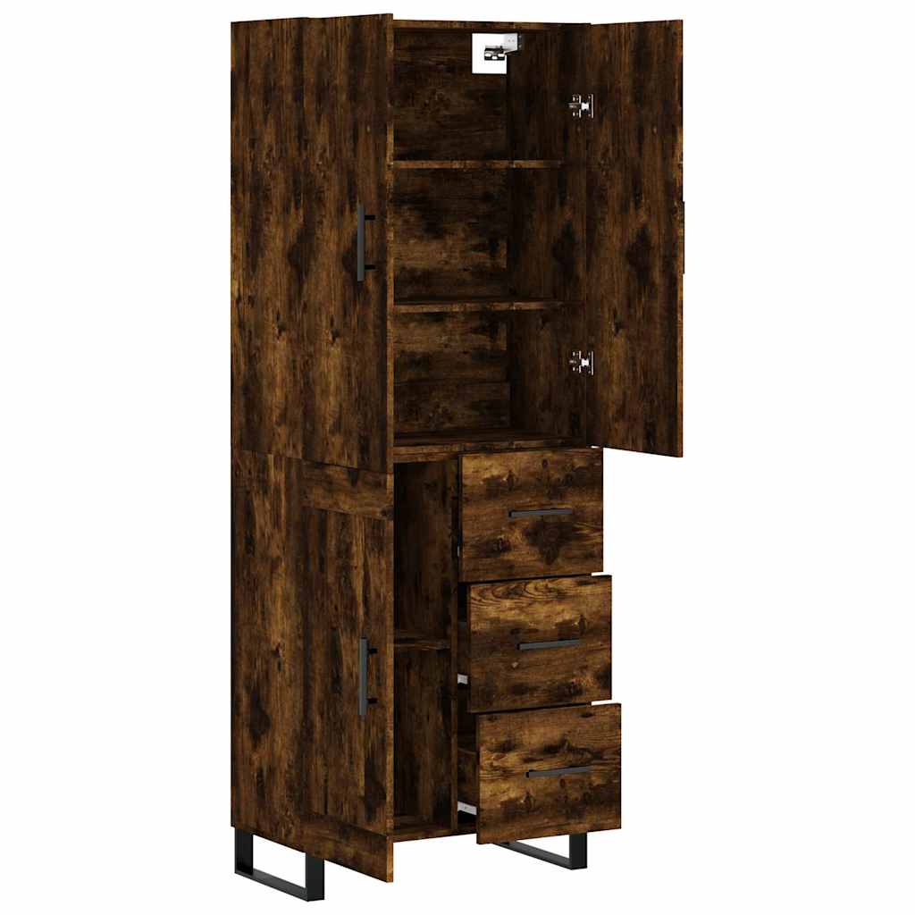 Highboard Smoked Oak 69,5x34x180 cm Engineered Wood