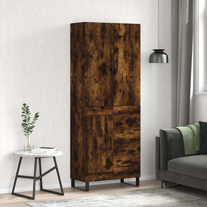 Highboard Smoked Oak 69,5x34x180 cm Engineered Wood