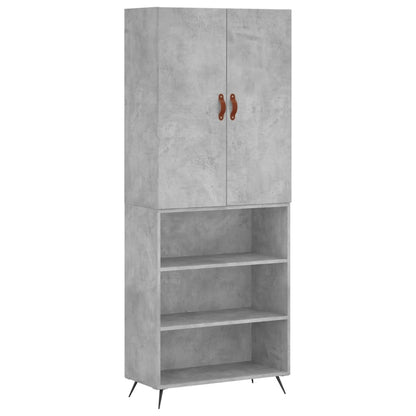 Highboard Concrete Grey 69.5x34x180 cm Engineered Wood