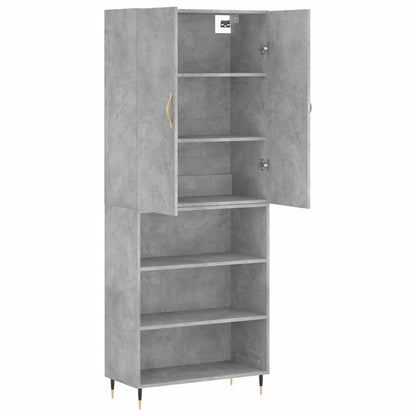 Highboard Concrete Grey 69.5x34x180 cm Engineered Wood
