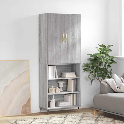 Highboard Grey Sonoma 69.5x34x180 cm Engineered Wood