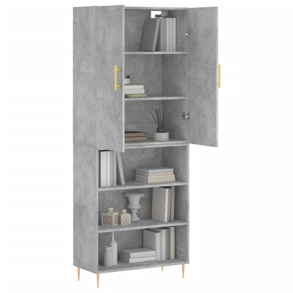 Highboard Concrete Grey 69,5x34x180 cm Engineered Wood