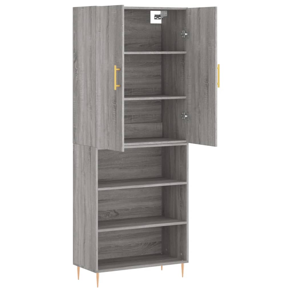 Highboard Grey Sonoma 69.5x34x180 cm Engineered Wood