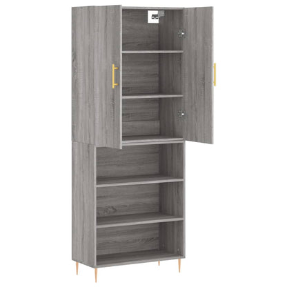 Highboard Grey Sonoma 69.5x34x180 cm Engineered Wood