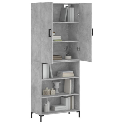Highboard Concrete Grey 69,5x34x180 cm Engineered Wood