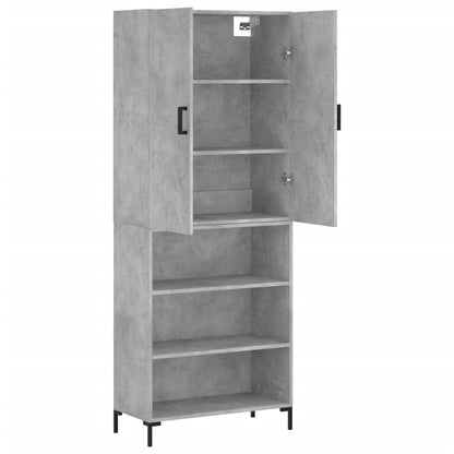 Highboard Concrete Grey 69.5x34x180 cm Engineered Wood