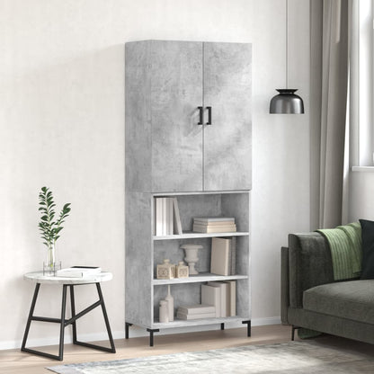 Highboard Concrete Grey 69,5x34x180 cm Engineered Wood