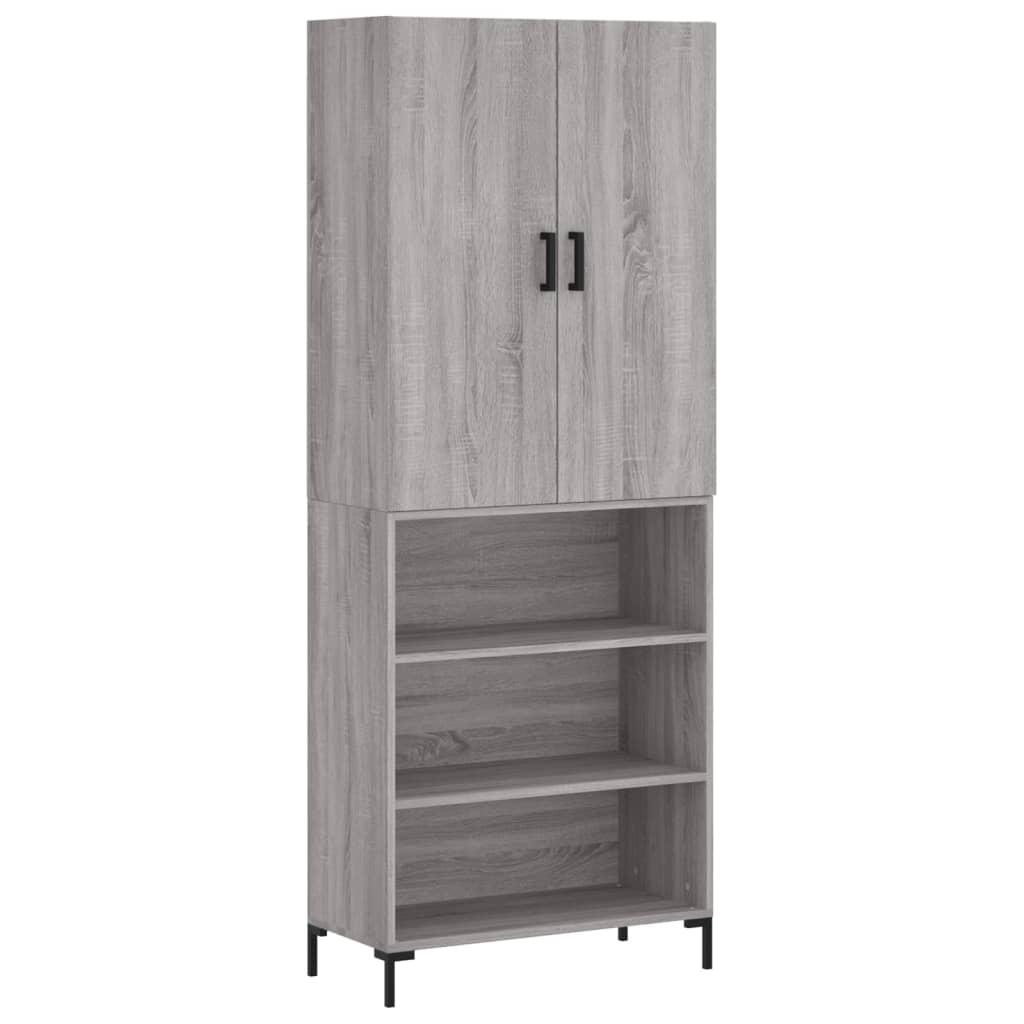 Highboard Grey Sonoma 69.5x34x180 cm Engineered Wood