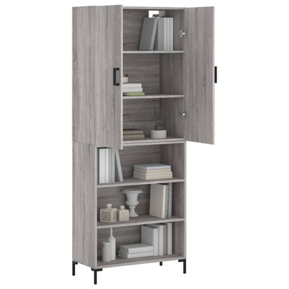 Highboard Grey Sonoma 69,5x34x180 cm Engineered Wood