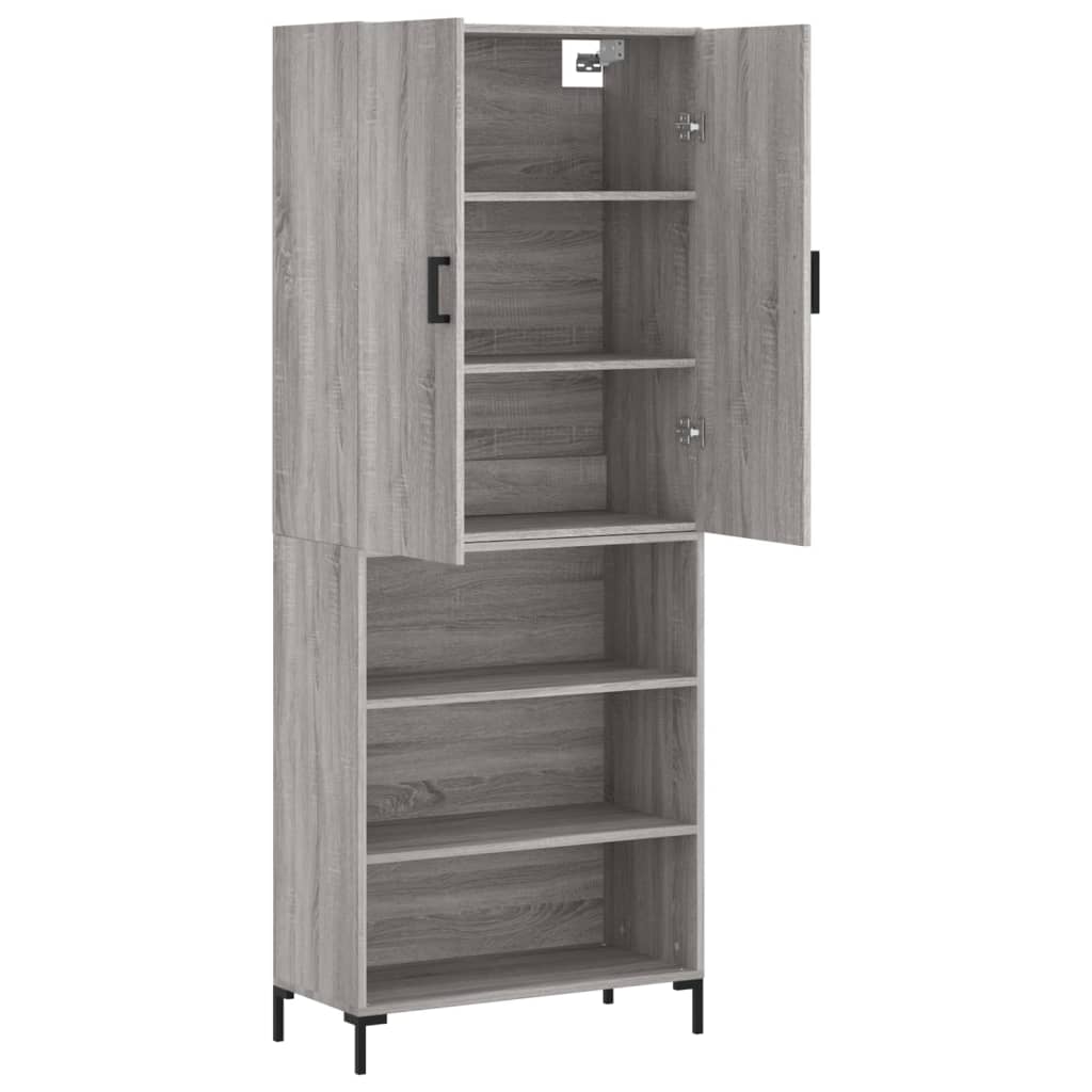 Highboard Grey Sonoma 69,5x34x180 cm Engineered Wood