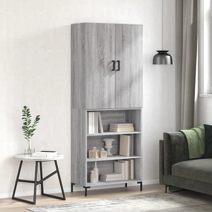 Highboard Grey Sonoma 69,5x34x180 cm Engineered Wood