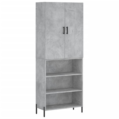 Highboard Concrete Grey 69.5x34x180 cm Engineered Wood