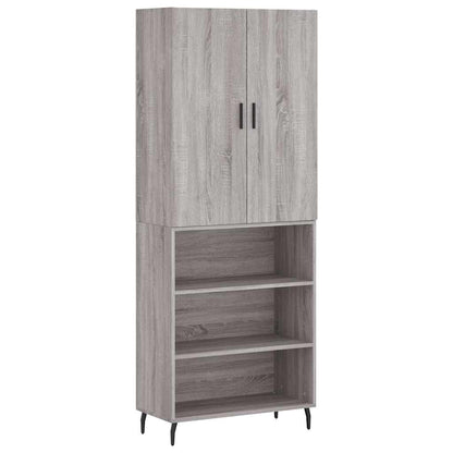 Highboard Grey Sonoma 69.5x34x180 cm Engineered Wood