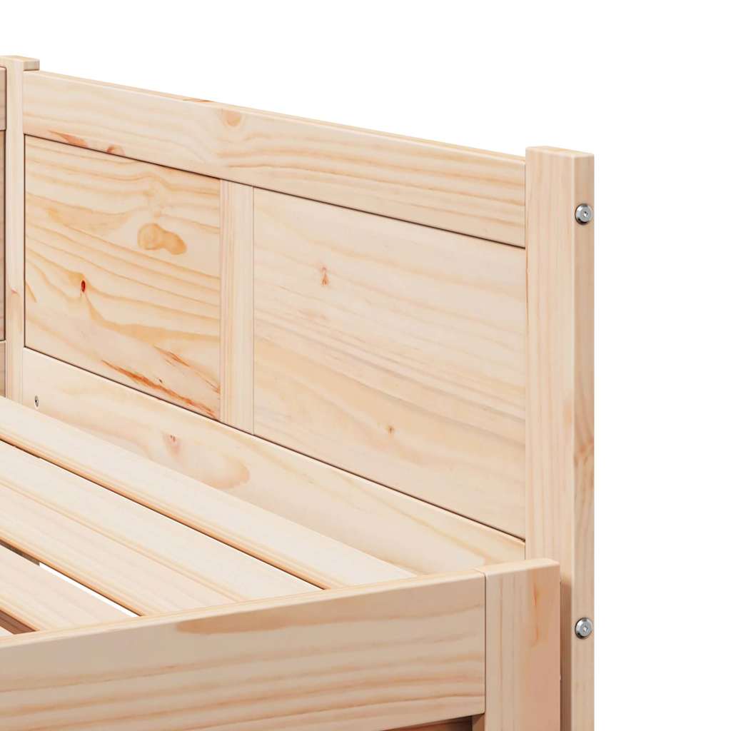 Pull-out Day Bed Brown 203.5 x 184 x 56.5 cm Solid Pine Wood