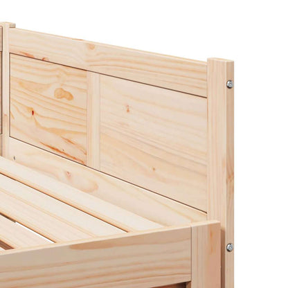 Pull-out Day Bed Brown 203.5 x 184 x 56.5 cm Solid Pine Wood