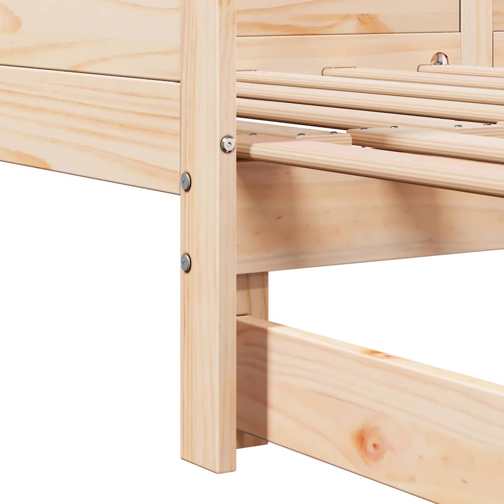 Pull-out Day Bed Brown 203.5 x 184 x 56.5 cm Solid Pine Wood