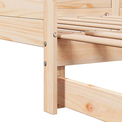 Pull-out Day Bed Brown 203.5 x 184 x 56.5 cm Solid Pine Wood