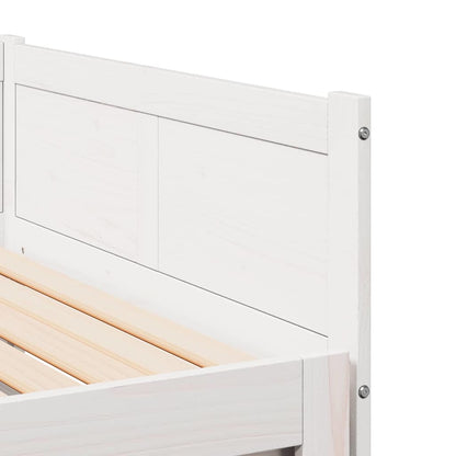 Pull-out Day Bed White 203.5 x 184 x 56.5 cm Solid Pine Wood