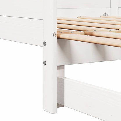 Pull-out Day Bed White 203.5 x 184 x 56.5 cm Solid Pine Wood