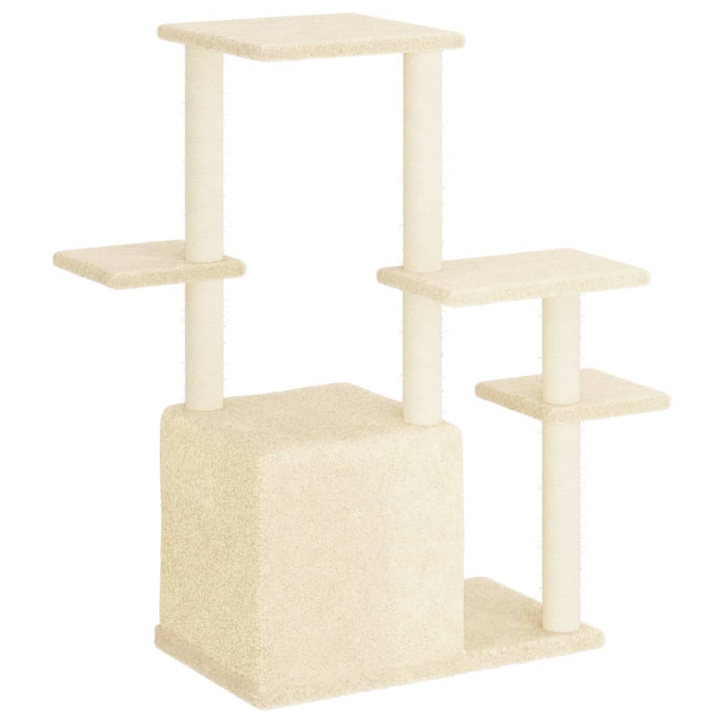 Cat Tree with Sisal Scratching Posts Cream 97.5 cm