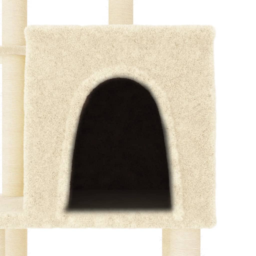 Cat Tree with Sisal Scratching Posts Cream 97 cm