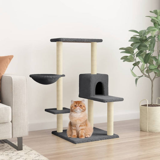 Cat Tree with Sisal Scratching Posts Dark Grey 95 cm