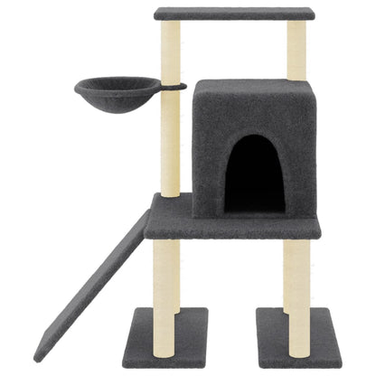 Cat Tree with Sisal Scratching Posts Dark Grey 96.5 cm
