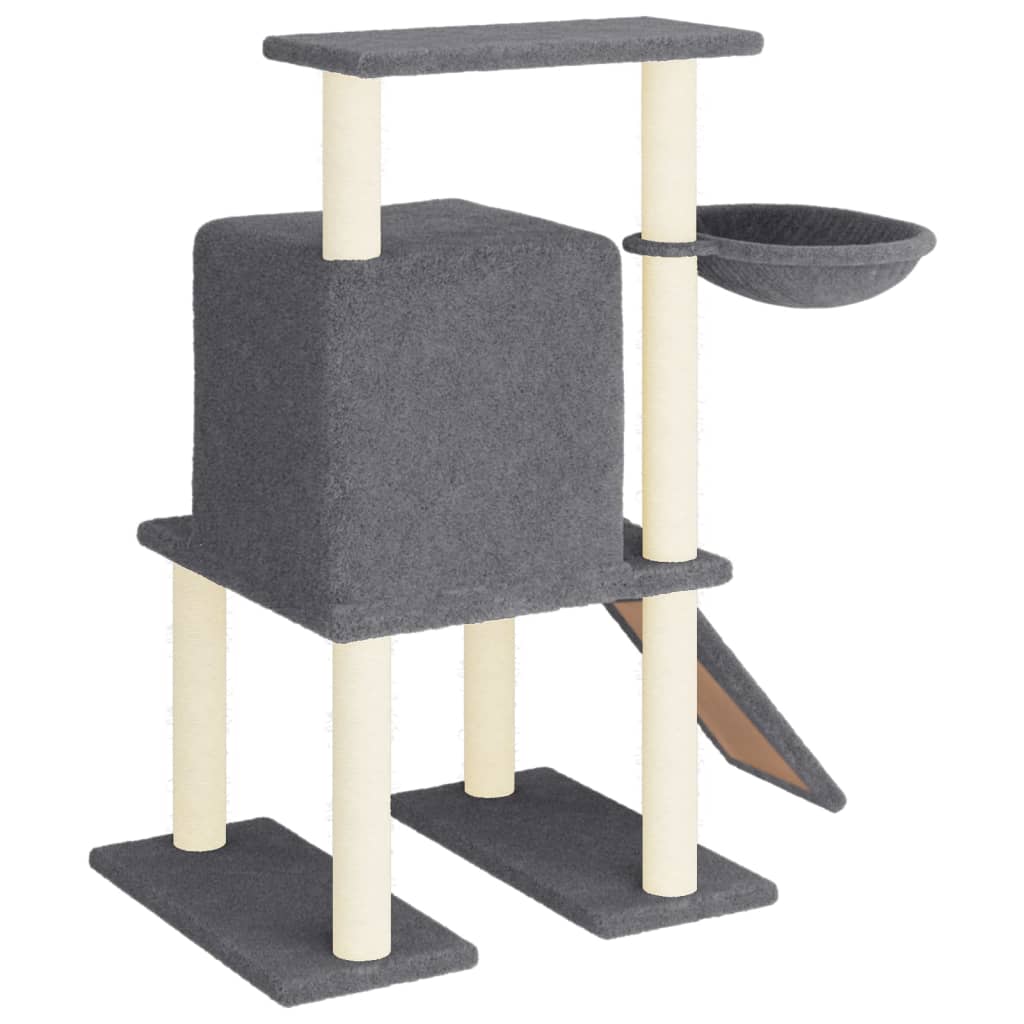 Cat Tree with Sisal Scratching Posts Dark Grey 96.5 cm