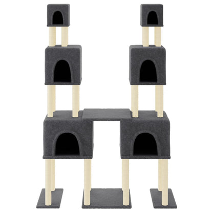 Cat Tree with Sisal Scratching Posts Dark Grey 199 cm