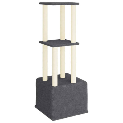 Cat Tree with Sisal Scratching Posts Dark Grey 133.5 cm