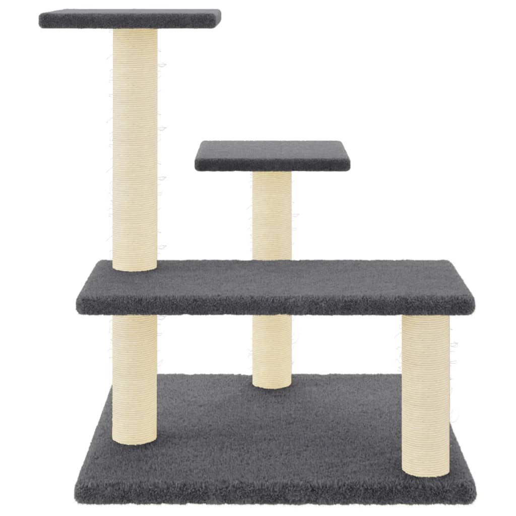 Cat Tree with Sisal Scratching Posts Dark Grey 61 cm