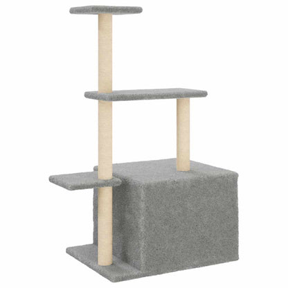 Cat Tree with Sisal Scratching Posts Light Grey 110 cm