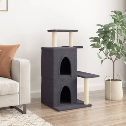 Cat Tree with Sisal Scratching Posts Dark Grey 97 cm