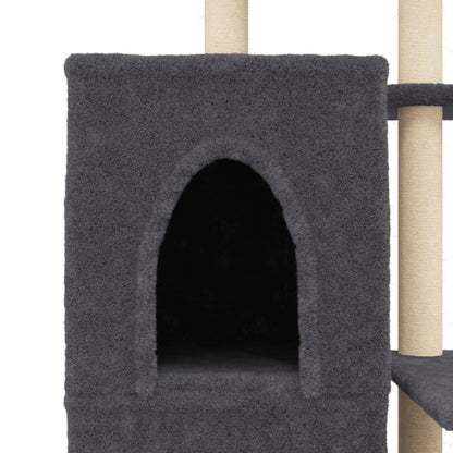 Cat Tree with Sisal Scratching Posts Dark Grey 97 cm