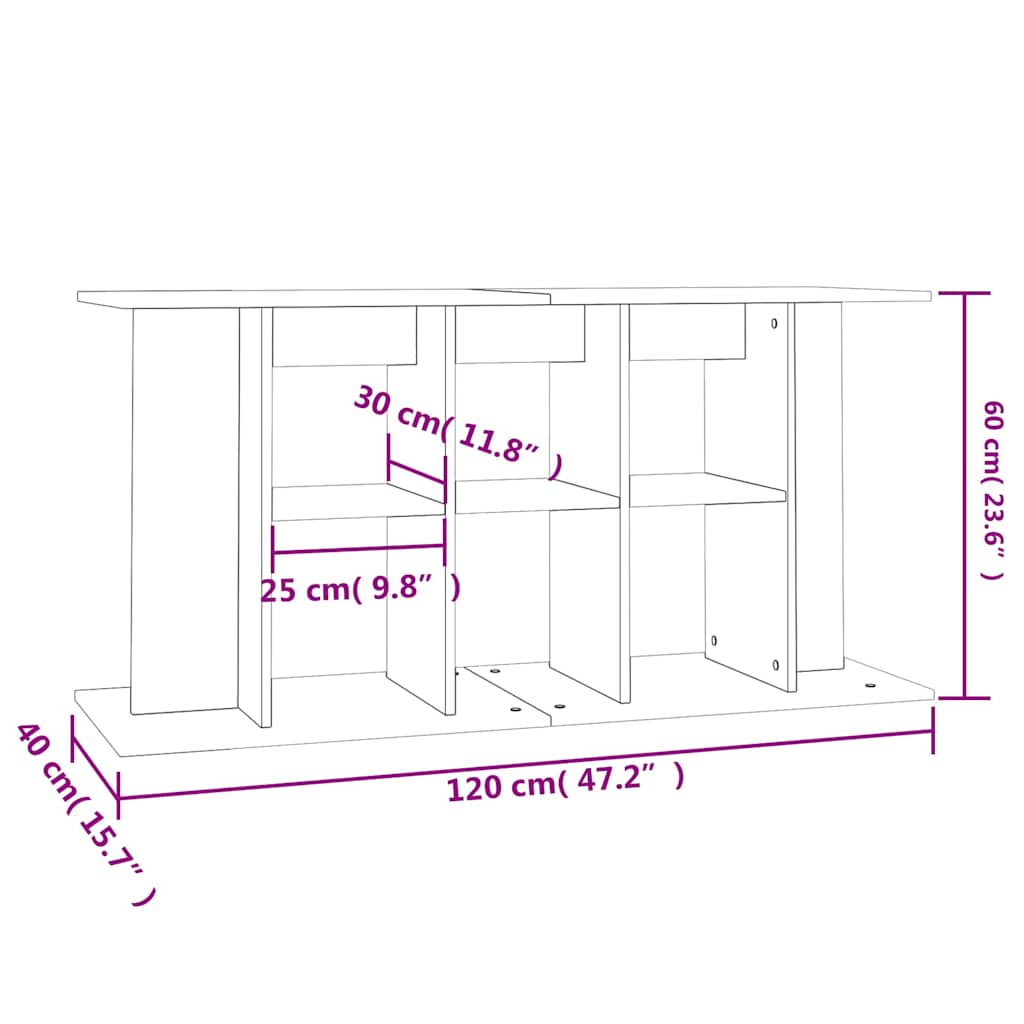 Aquarium Stand Smoked Oak 120x40x60 cm Engineered Wood
