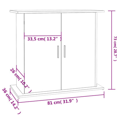 Aquarium Stand Concrete Grey 81x36x73 cm Engineered Wood