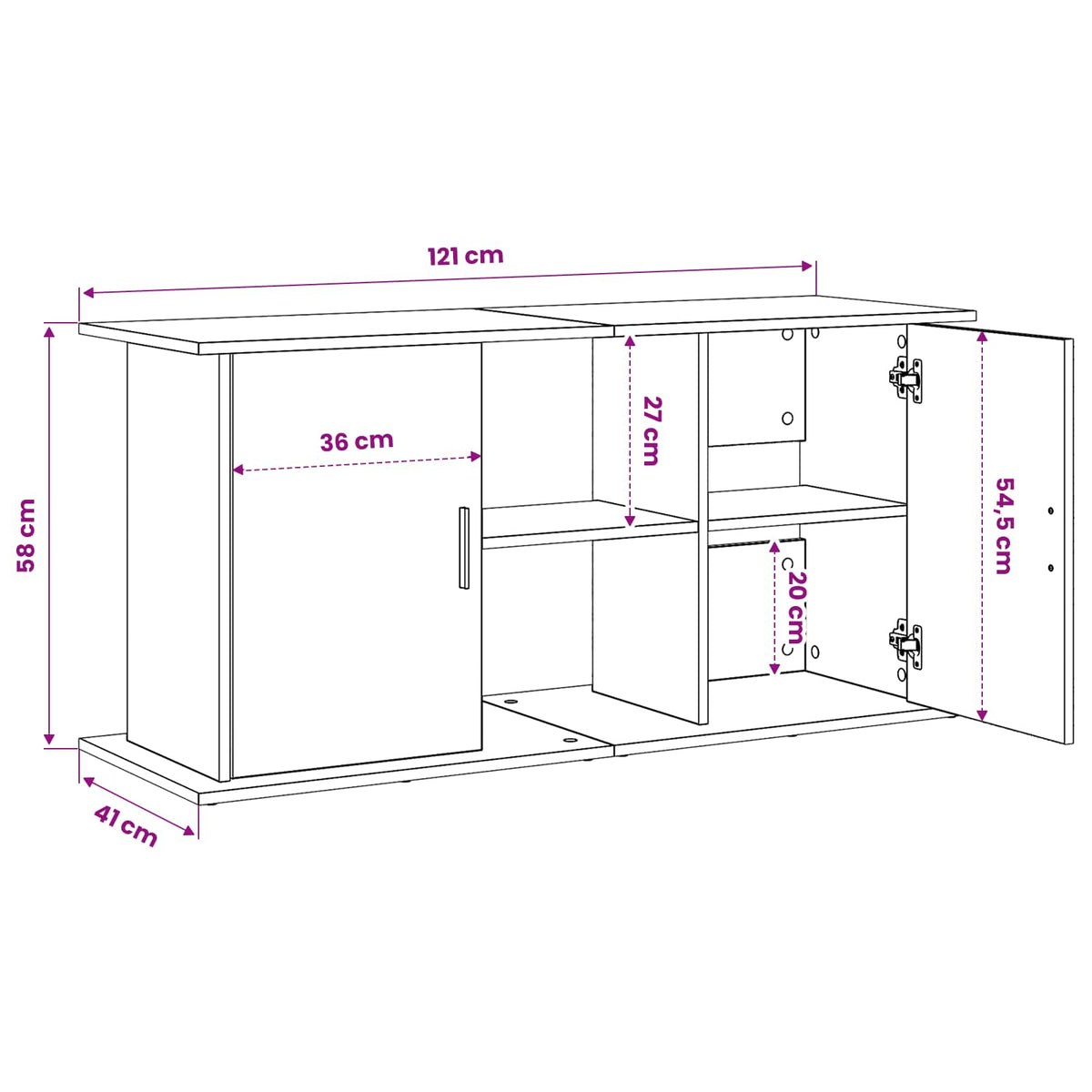 Aquarium Stand Sonoma Oak 121x41x58 cm Engineered Wood