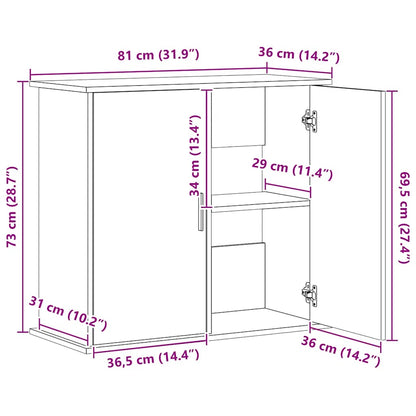 Aquarium Stand Black 81x36x73 cm Engineered Wood