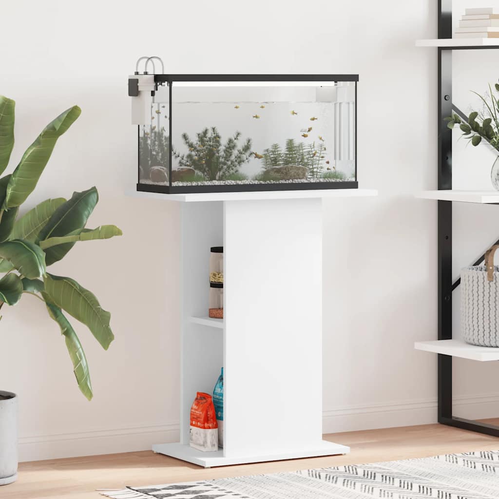Aquarium Stand White 60,5x36x72,5 cm Engineered Wood