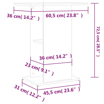 Aquarium Stand White 60,5x36x72,5 cm Engineered Wood